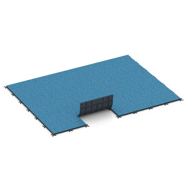 Typische Verlegung oder Einbausituation für den Artikel 7139 von WARCO - Fitnessvloer voor buiten, Farbton Atlantische Oceaan in der Abmessung 60 x 60 x 3 cm | 0,36 m².