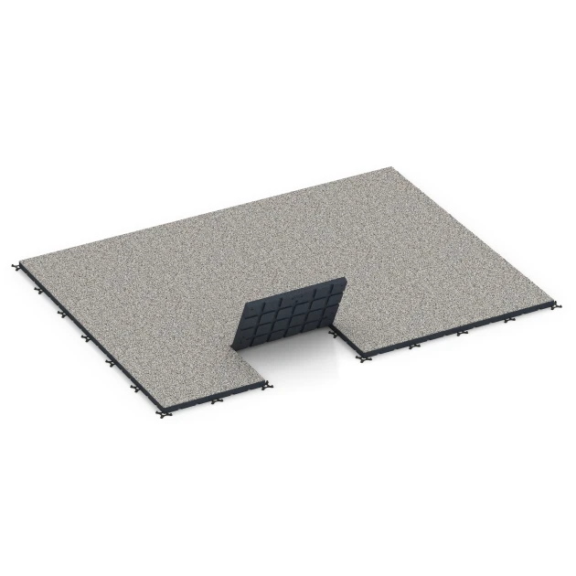 Typische Verlegung oder Einbausituation für den Artikel 7142 von WARCO - Fitnessvloer voor buiten, Farbton Grijs graniet in der Abmessung 60 x 60 x 4 cm | 0,36 m².