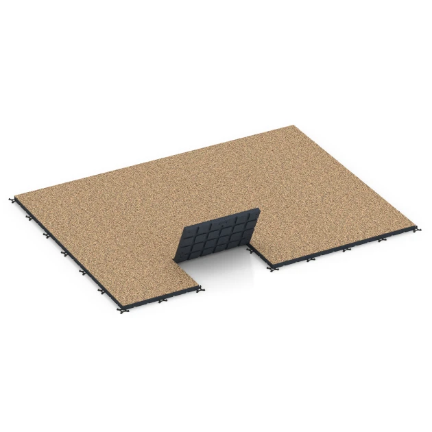 Typische Verlegung oder Einbausituation für den Artikel 7144 von WARCO - Fitnessvloer voor buiten, Farbton Terracotta in der Abmessung 60 x 60 x 4 cm | 0,36 m².
