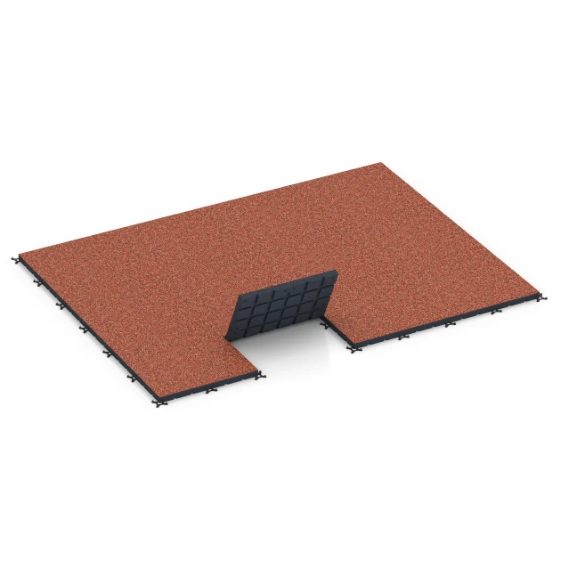 Typische Verlegung oder Einbausituation für den Artikel 7145 von WARCO - Fitnessvloer voor buiten, Farbton Etna in der Abmessung 60 x 60 x 4 cm | 0,36 m².