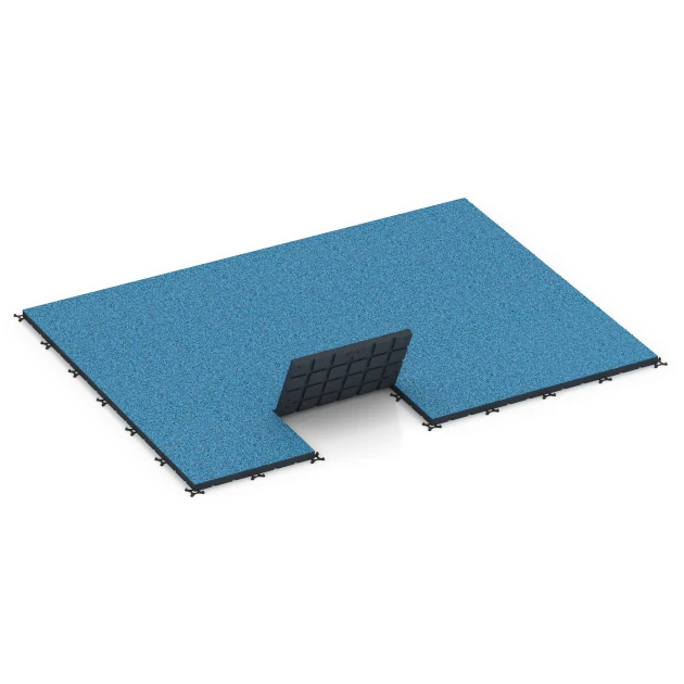 Typische Verlegung oder Einbausituation für den Artikel 7148 von WARCO - Fitnessvloer voor buiten, Farbton Atlantische Oceaan in der Abmessung 60 x 60 x 4 cm | 0,36 m².