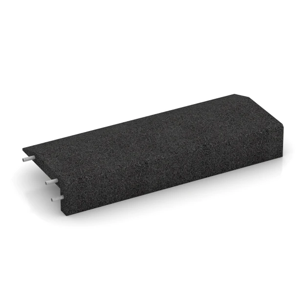 Foto der hinteren Seite vom unsymmetrischen WARCO-Formteil 2607: Rubber randafdekking, Design Antraciet, Maße 100 × 40 cm | 5/15 cm.