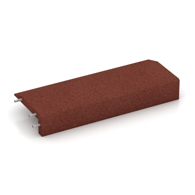 Foto der hinteren Seite vom unsymmetrischen WARCO-Formteil 2606: Rubber randafdekking, Design Baksteenrood, Maße 100 × 40 cm | 5/15 cm.