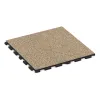 Foto der hinteren Seite vom unsymmetrischen WARCO-Formteil 1606: Fitnessvloer Rubber Tegels Classic, Design Travertin, Maße 1000 x 1000 x 30 mm.